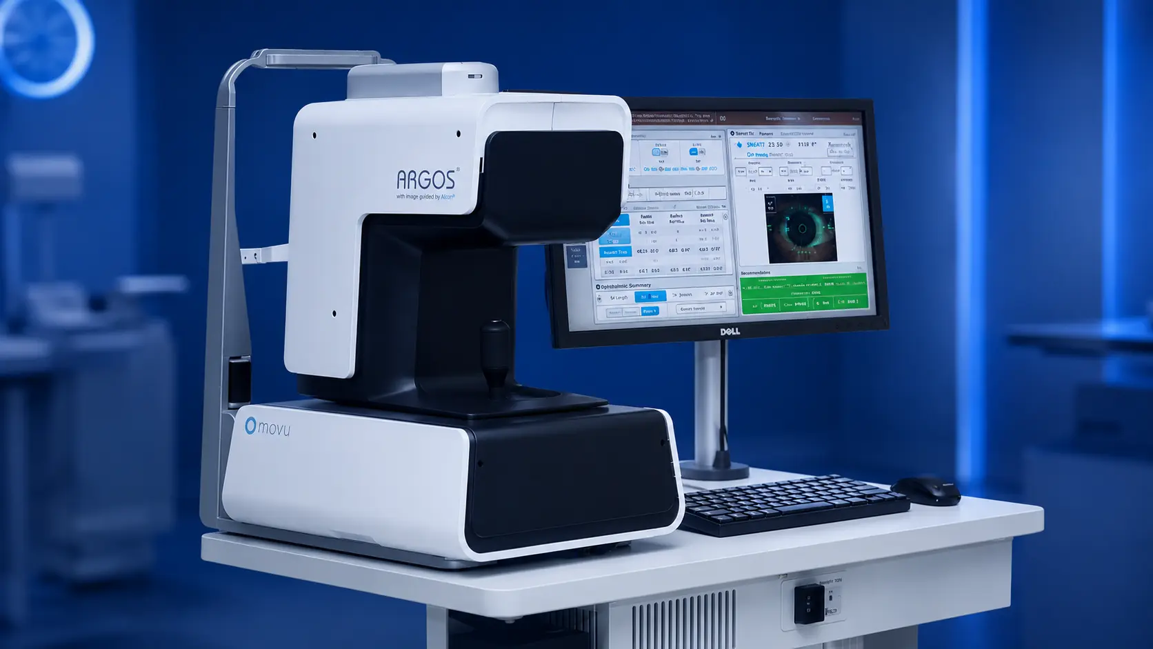 Biometría óptica Argos utilizada para medir el ojo antes de la cirugía de cataratas en VIU
