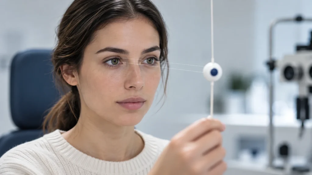 Prueba de alineación visual en consulta oftalmológica - VIU